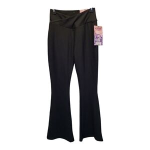 NWT Kyoyo Womens Black High Waisted Yummy Joggers with Flared Leg - Size M
